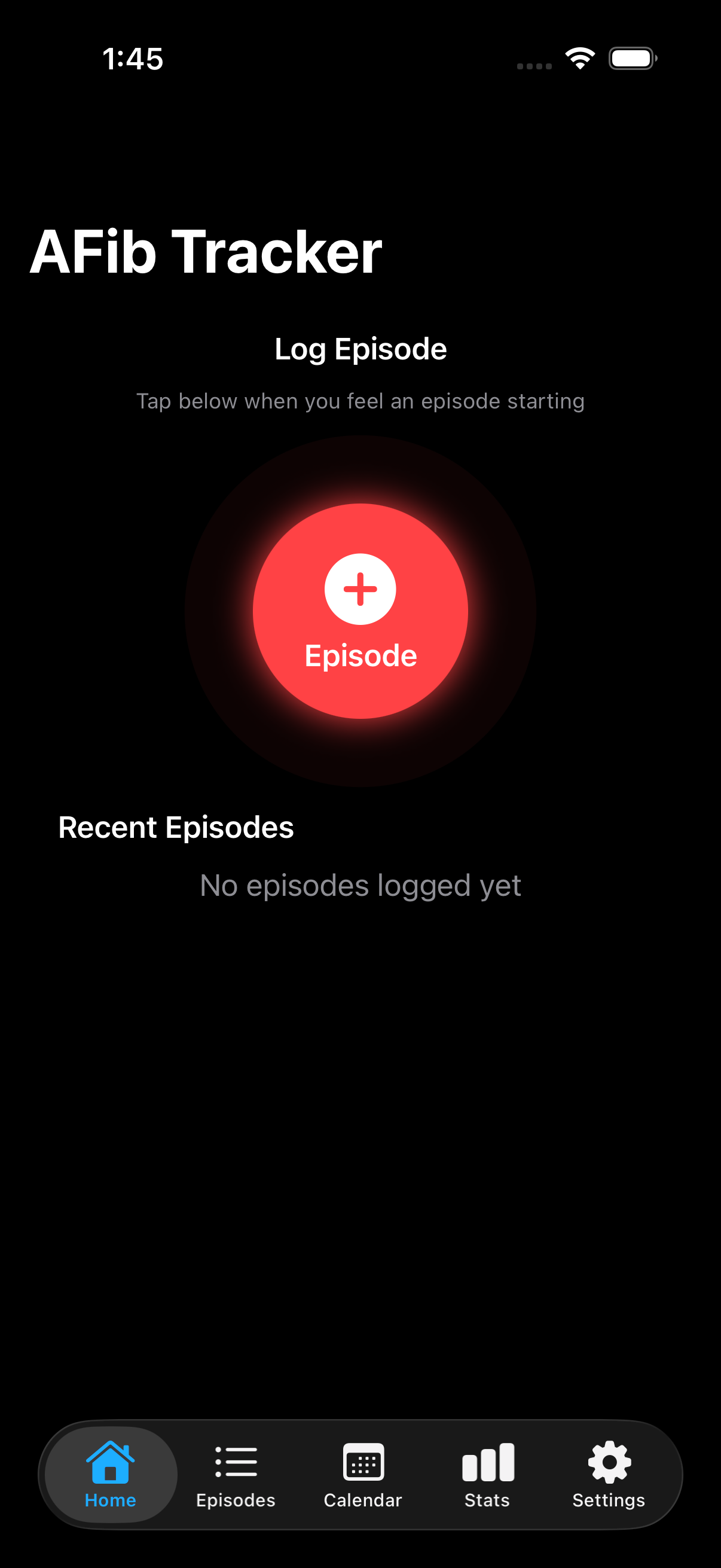 Quick start button on home screen